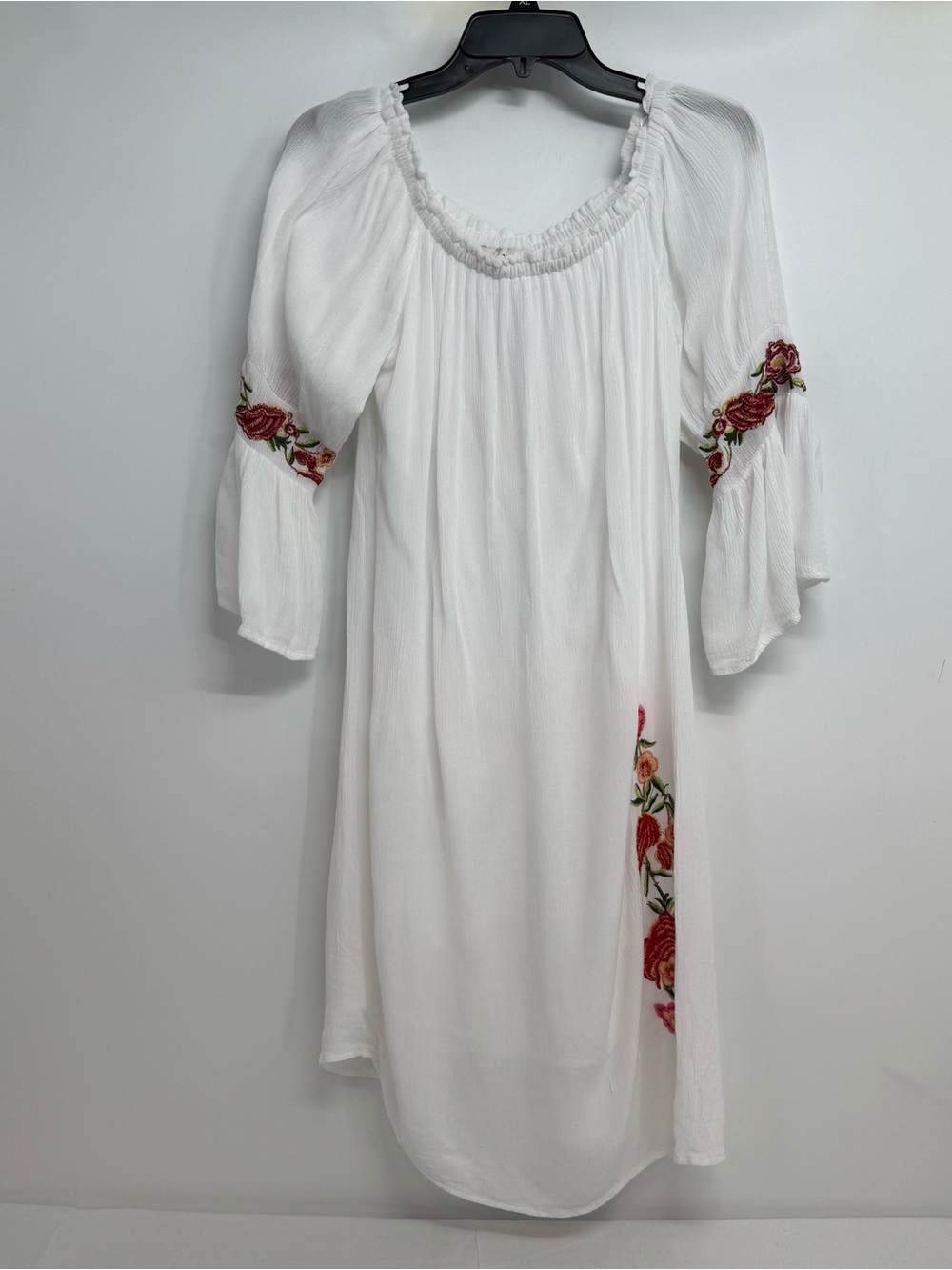 NWD Speed Control New York Dress Sz L Embroidered white Mini Dress Off Shoulders